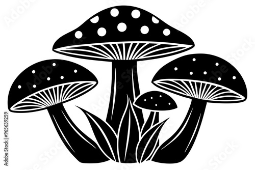 Mushroom line art vector art silhouette illustration