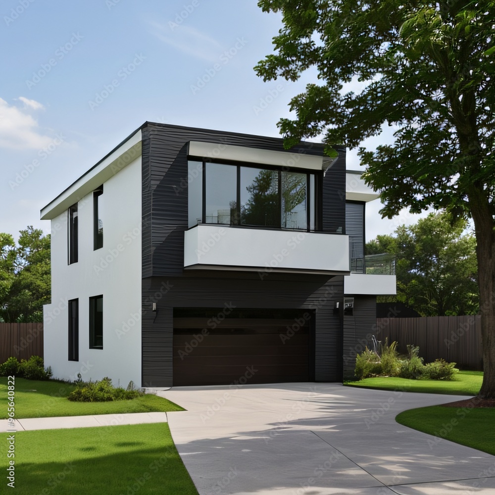 Modern luxury house with a well-manicured lawn.. Modern luxury house with a well-manicured lawn..