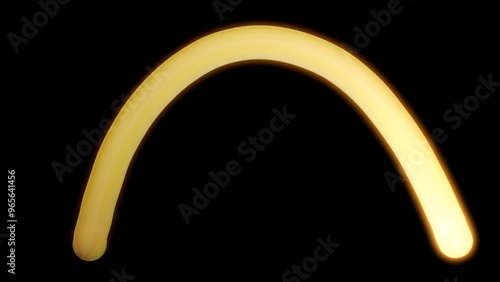 Warm yellow light painting element glowing vividly against a black background.