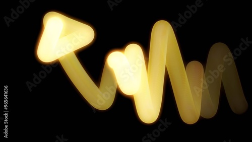 Graph Up Warm yellow light painting element glowing vividly against a black background.