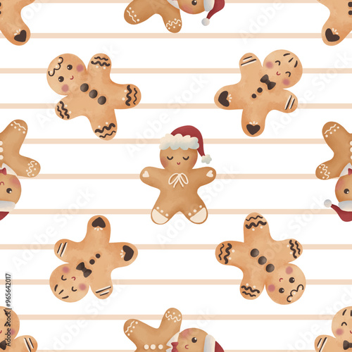 Joyful Winter and Christmas Seamless Pattern