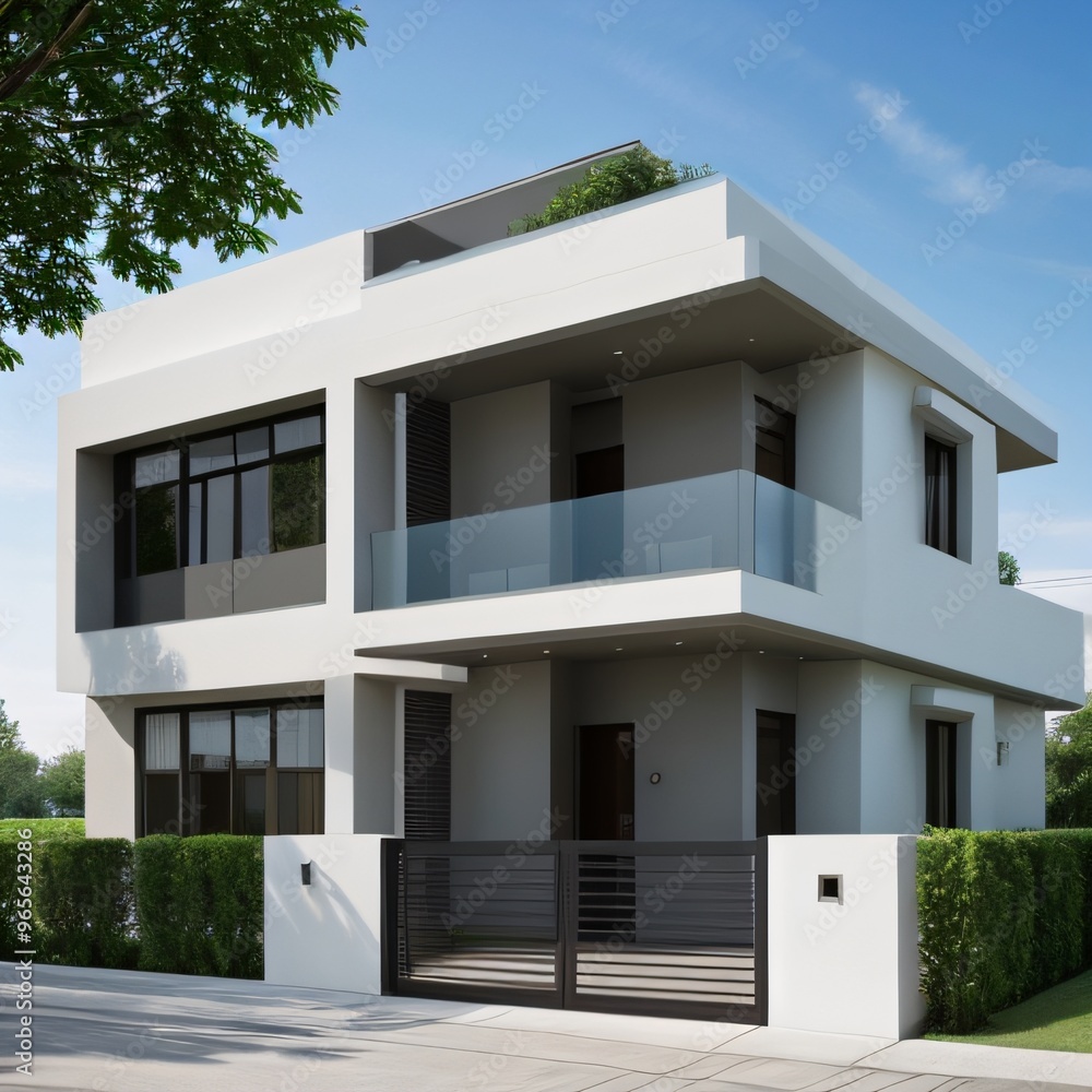 Modern luxury house with a well-manicured lawn.. Modern luxury house with a well-manicured lawn..