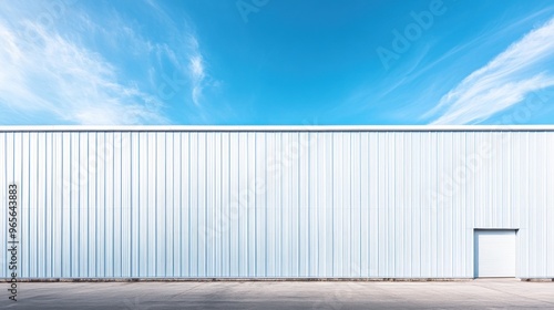 Minimalist White Wall with Blue Sky