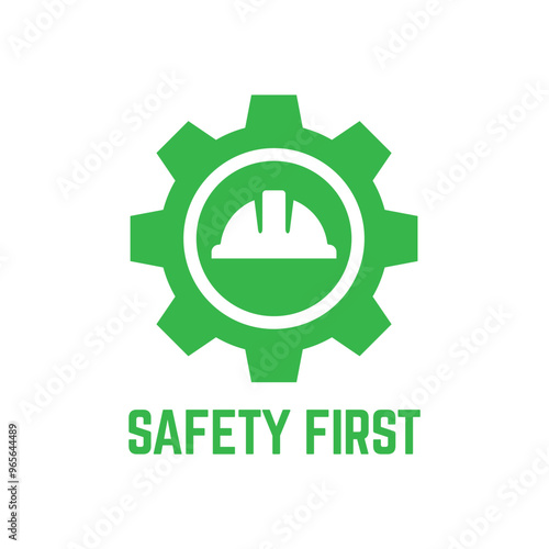 Safety first sign logo design for safety workplace factory manufacture banner.