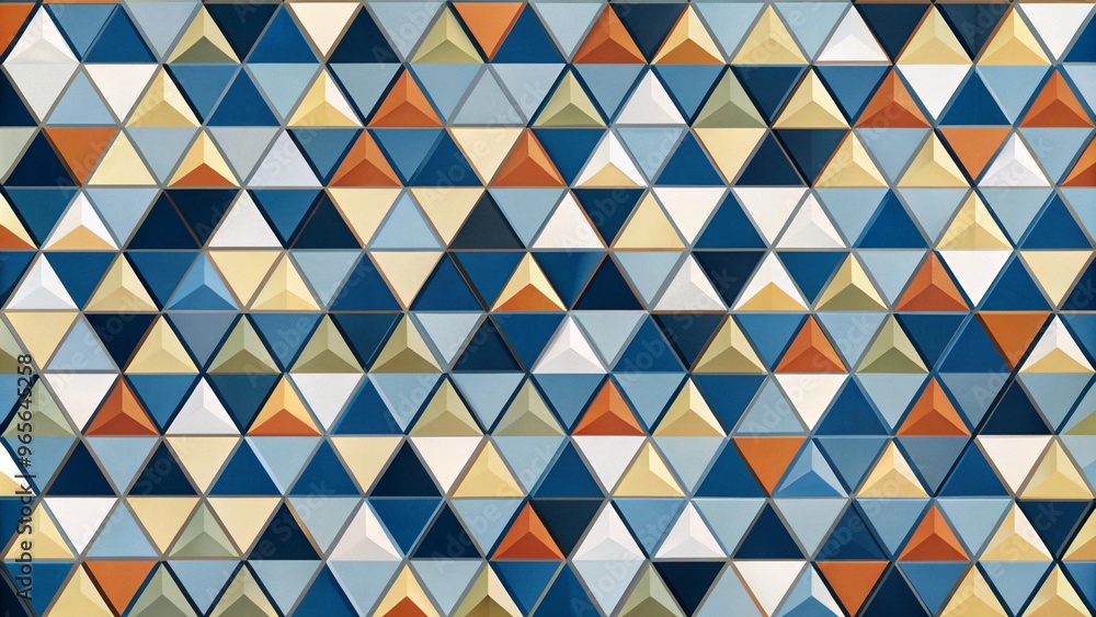 3D Geometric Abstract Background with Pyramid Shapes in Warm Tones 3D Geometric Abstract Background with Pyramid Shapes in Warm Tones