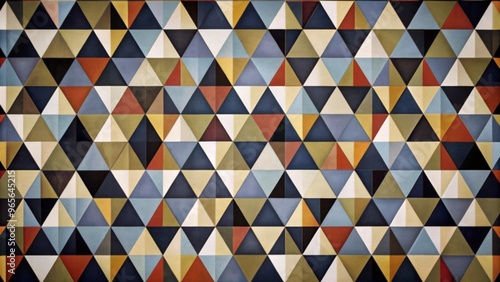 3D Geometric Abstract Background with Pyramid Shapes in Warm Tones