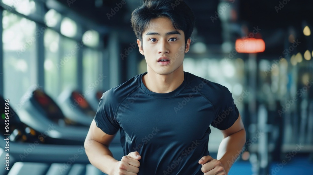 Man running on treadmill Man running on treadmill
