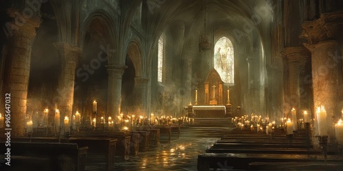 Wallpaper Mural candlelit prayer in a chapel  Torontodigital.ca