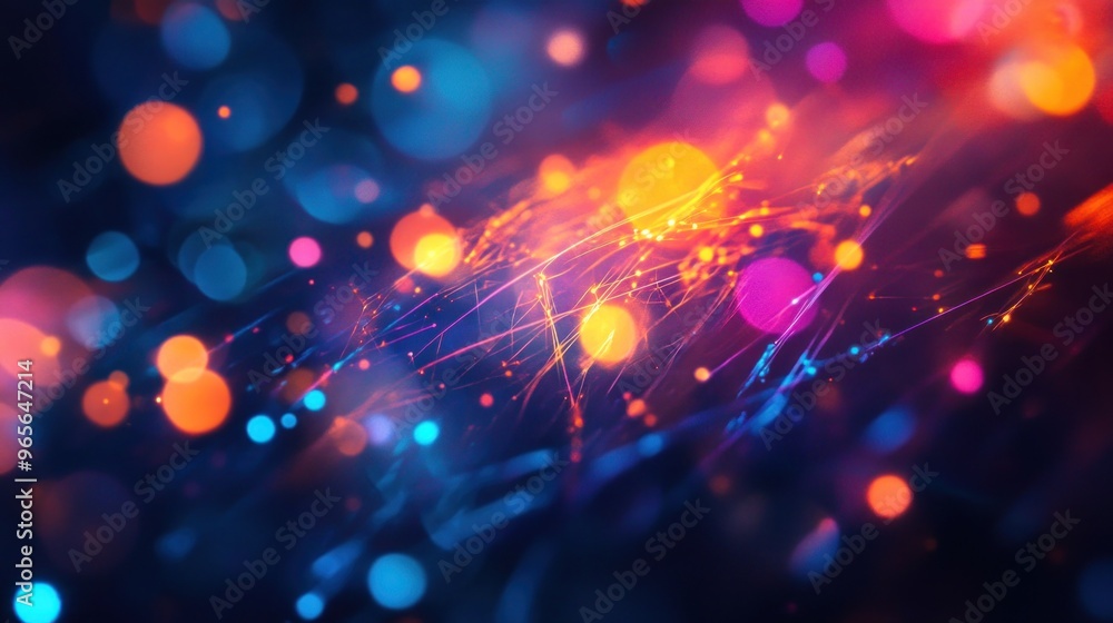 Abstract Bokeh Background with Bright Colors and Lines Abstract Bokeh Background with Bright Colors and Lines