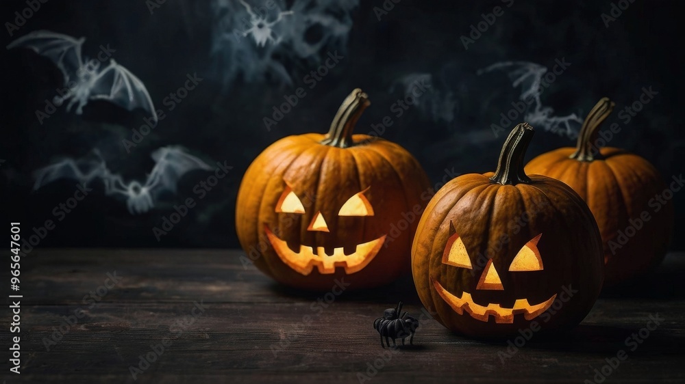 Halloween pumpkin on a black background Halloween pumpkin on a black background