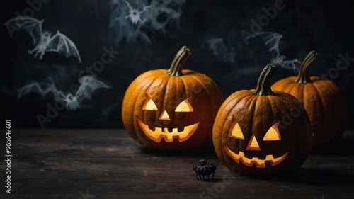 Halloween pumpkin on a black background