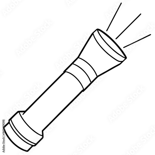 flashlight outline coloring book page line art illustration digital drawing