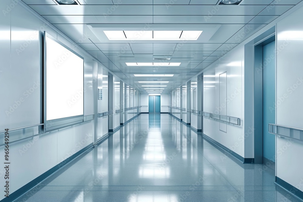 Hospital building architecture corridor. Hospital building architecture corridor.