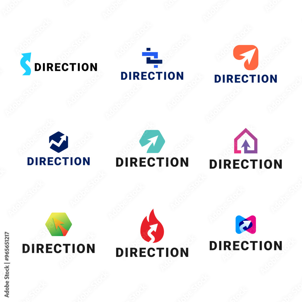 Set of Abstract business logo design template with arrow symbol. Set of Abstract business logo design template with arrow symbol.