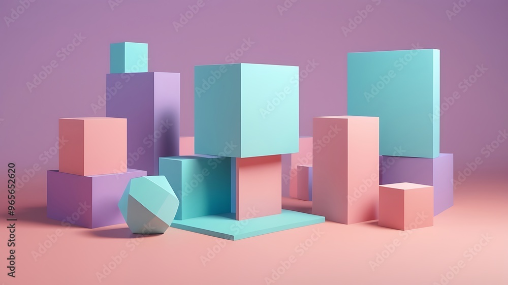 The image can be named Colorful 3D Blocks and Cubes in an Abstract Background Design The image can be named Colorful 3D Blocks and Cubes in an Abstract Background Design