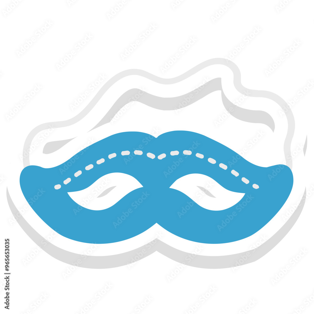 Carnival Mask sticker vector icon isolated background Carnival Mask sticker vector icon isolated background