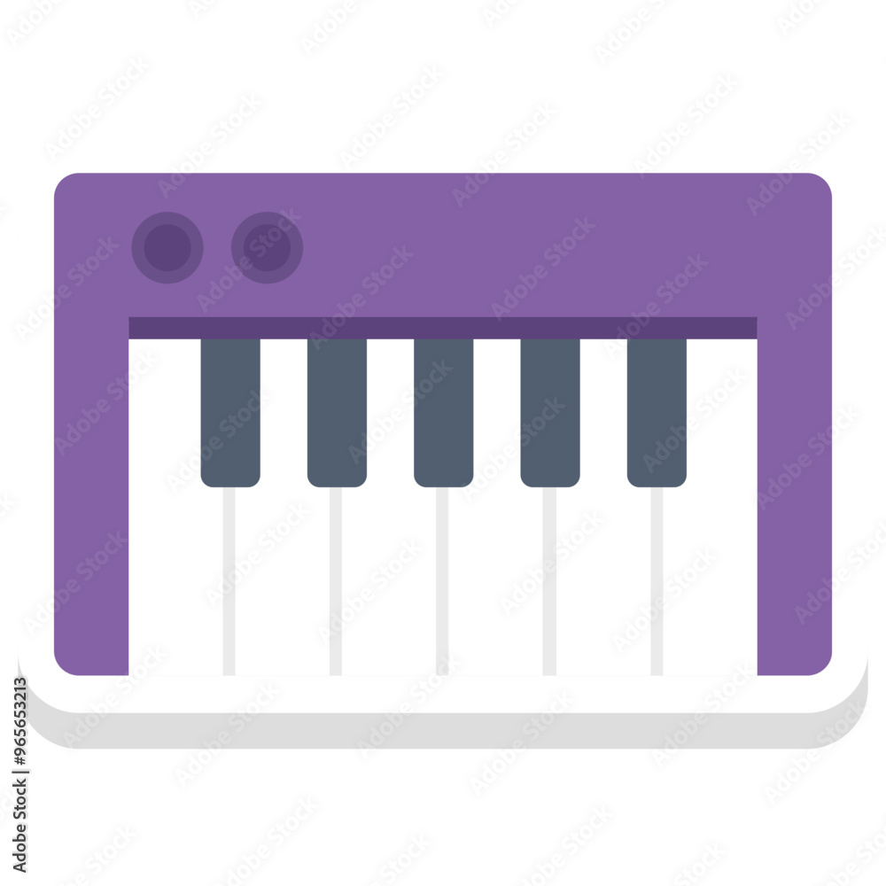 Piano sticker vector icon isolated background Piano sticker vector icon isolated background