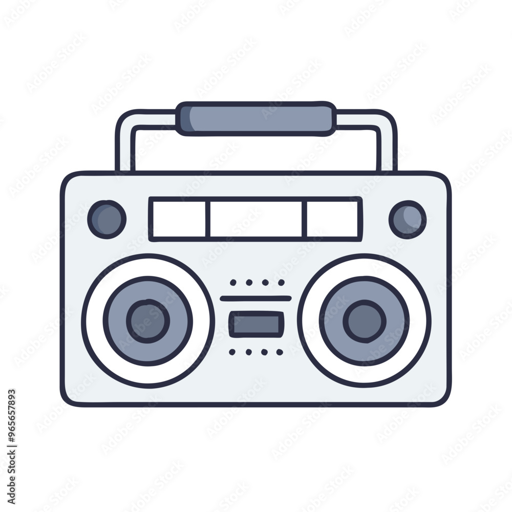 Boombox Blue Minimalist Portable Stereo Symbol Boombox Blue Minimalist Portable Stereo Symbol