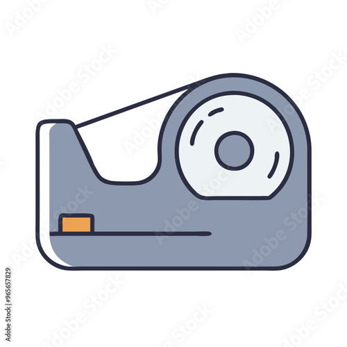 Tape Dispenser in Blue Minimalist Style Representing Audio Recording Equipment