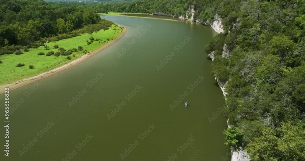 Man-made Reservoir Of Beaver Lake In The Ozark Mountains Of Northwest Arkansas, United States. Aerial Drone Shot Man-made Reservoir Of Beaver Lake In The Ozark Mountains Of Northwest Arkansas, United States. Aerial Drone Shot