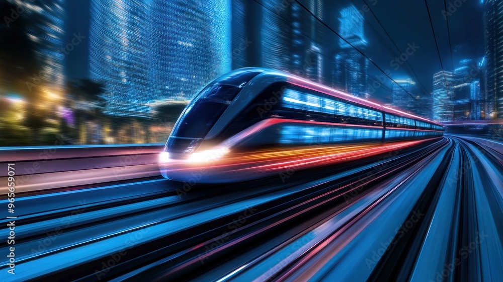 High-Speed Train in Urban Setting High-Speed Train in Urban Setting