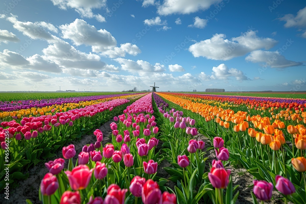 Colorful Tulip Field in the Netherlands Colorful Tulip Field in the Netherlands