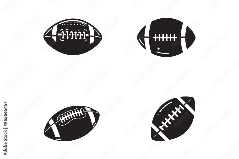 American football ball sport play equipment pictogram vector silhouette illustration American football ball sport play equipment pictogram vector silhouette illustration