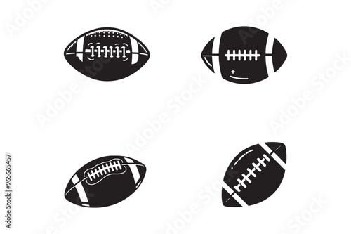 American football ball sport play equipment pictogram vector silhouette illustration