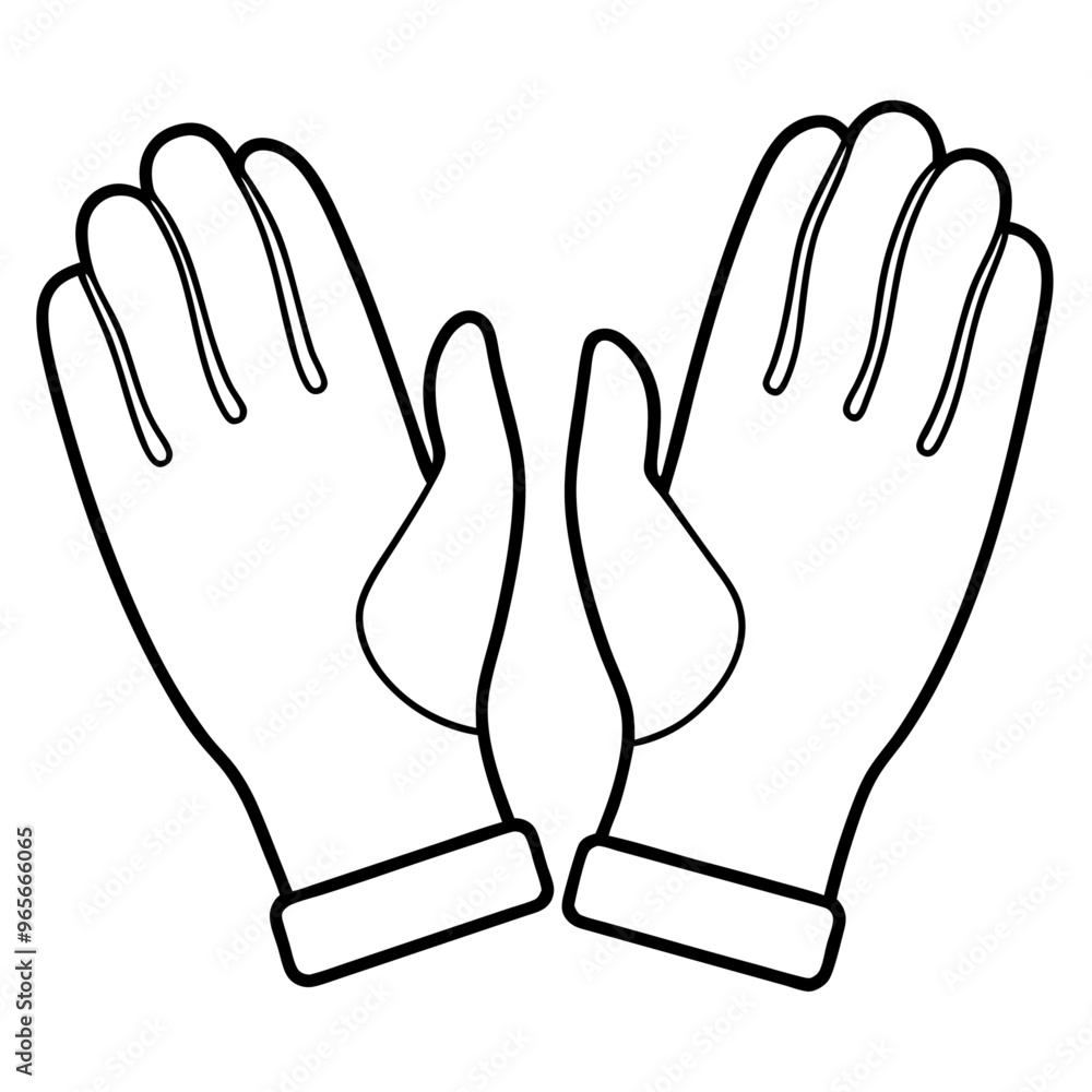 Obraz premium gloves outline coloring book page line art illustration digital drawing