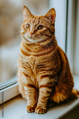 Wallpaper Mural A cat sitting on a window sill looking out the window Torontodigital.ca