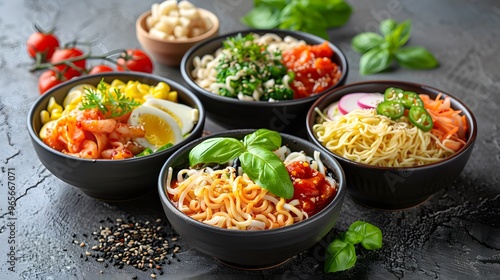 Different Noodle Types: A Styled Bowl of Spicy, Healthy Asian Cuisine