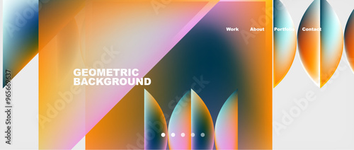 Minimal geometric web site page template design. Vector Illustration For Wallpaper, Banner, Background, Card, Book Illustration, landing page