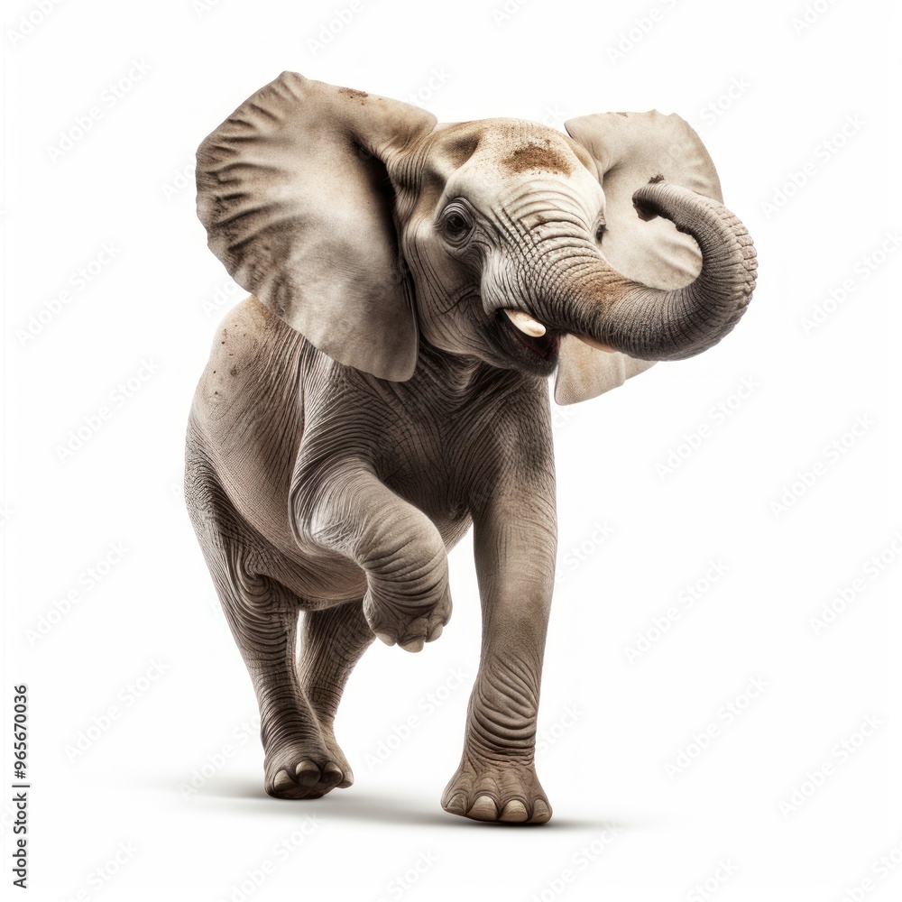 Fototapeta premium Happy smiling dancing Elephant elephant wildlife animal.