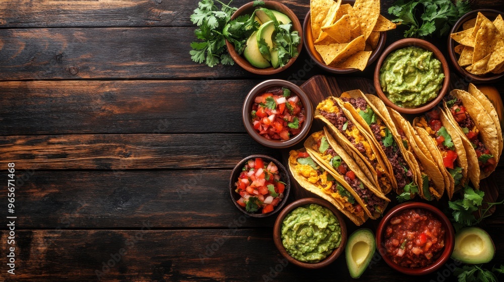 Top View of Mexican Cuisine for Menu Design Top View of Mexican Cuisine for Menu Design