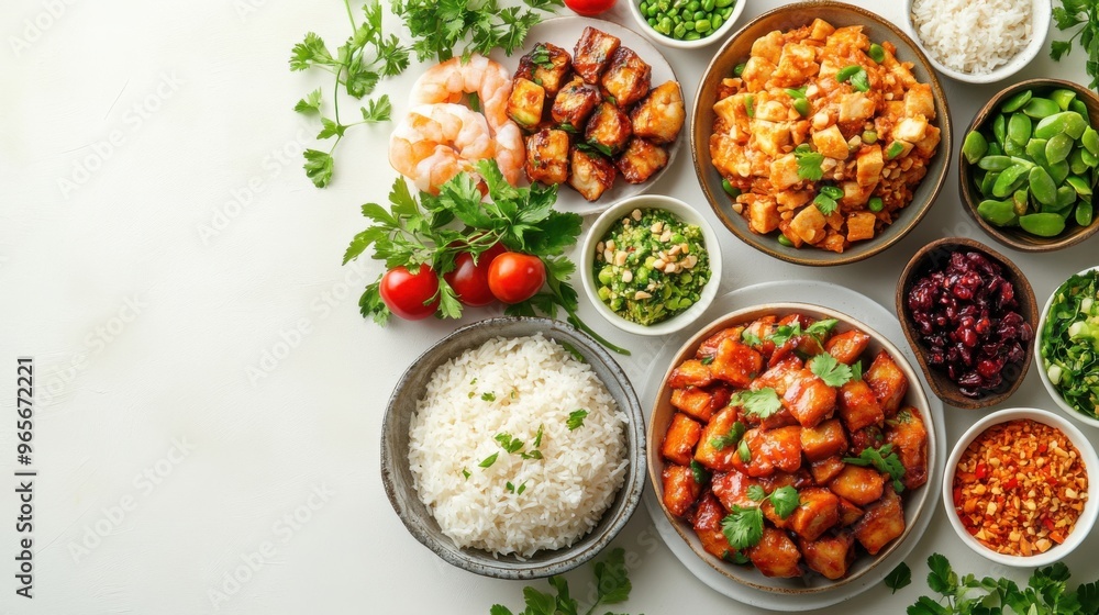 Artistic Thai Food with Berry-Free Rice Artistic Thai Food with Berry-Free Rice