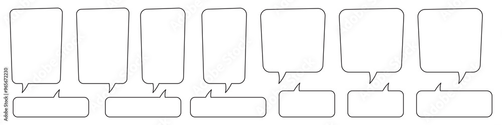Collection of line speech bubble, speech balloon, chat bubble. Collection of line speech bubble, speech balloon, chat bubble.