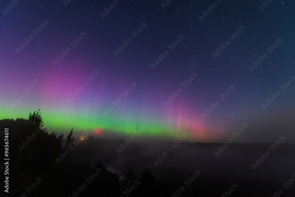 Aurora borealis, The Northern lights at Kuldiga, Latvia. Aurora borealis, The Northern lights at Kuldiga, Latvia.
