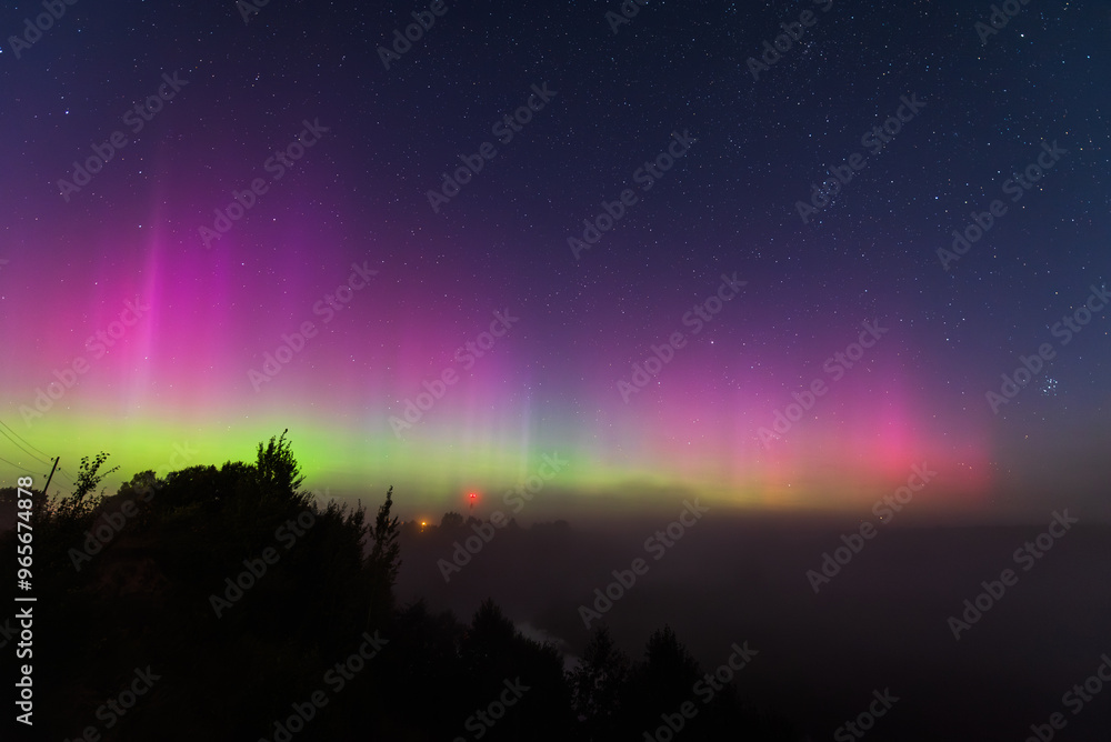 Aurora borealis, The Northern lights at Kuldiga, Latvia. Aurora borealis, The Northern lights at Kuldiga, Latvia.