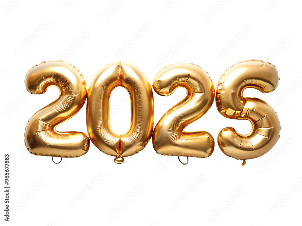 Number 2025 shape balloon on transparent or white background Number 2025 shape balloon on transparent or white background