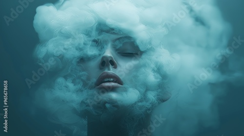 A person with their head surrounded by fog, struggling to find clarity.