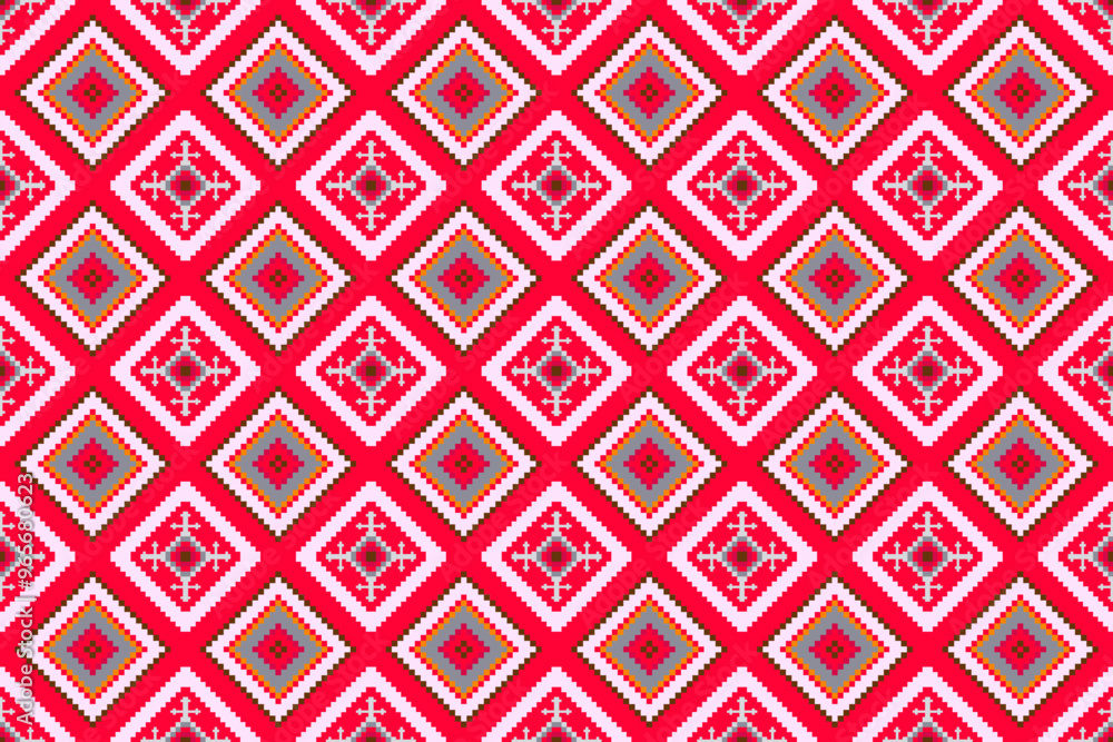 Geometric ethnic ikat pattern seamless oriental traditional design floral background wallpaper carpet clothing wrapping vector illustration texture fabric print Geometric ethnic ikat pattern seamless oriental traditional design floral background wallpaper carpet clothing wrapping vector illustration texture fabric print
