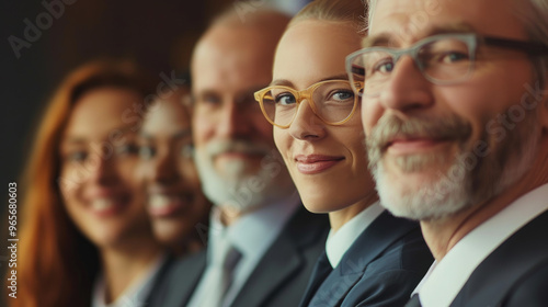 Men and women in business suits.