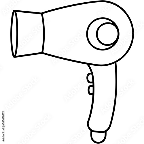 hairdryer outline coloring book page line art illustration digital drawing