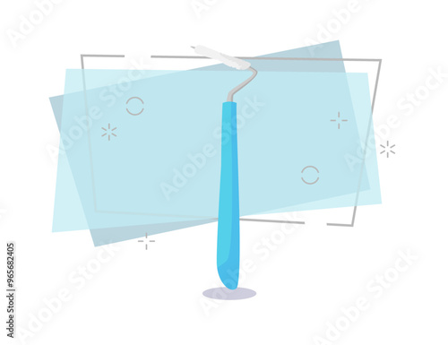 Dentist scaler illustration. Tool, instrument, equipment. Dental care concept. Can be used for topics like odontology, orthodontics, dentistry
