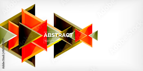 Abstract background - glossy triangles. Vector Illustration For Wallpaper, Banner, Background, Card, Book Illustration, landing page