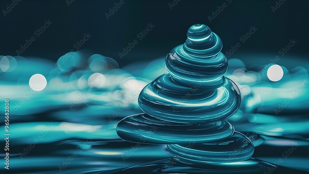 Obraz premium Blue and green color bokeh background