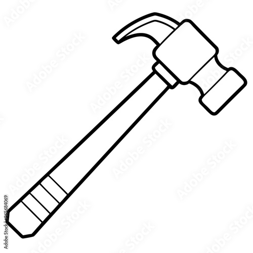 hammer outline coloring book page line art illustration digital drawing