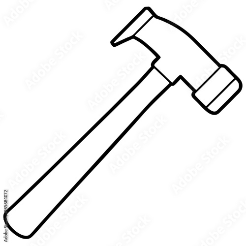 hammer outline coloring book page line art illustration digital drawing