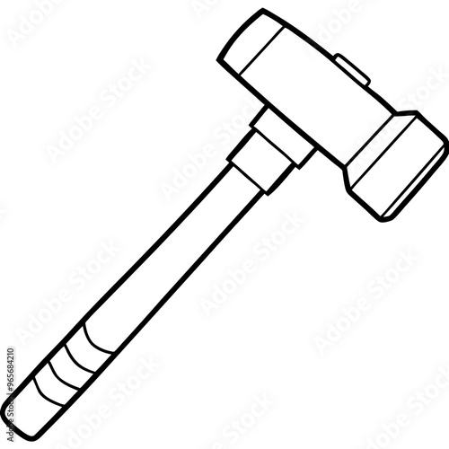 hammer outline coloring book page line art illustration digital drawing