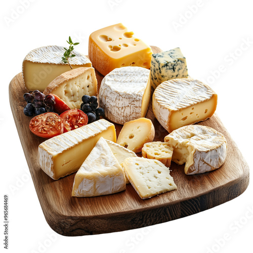 Cheese Platter with Mixed Varieties - Isolated on White Transparent Background, PNG 